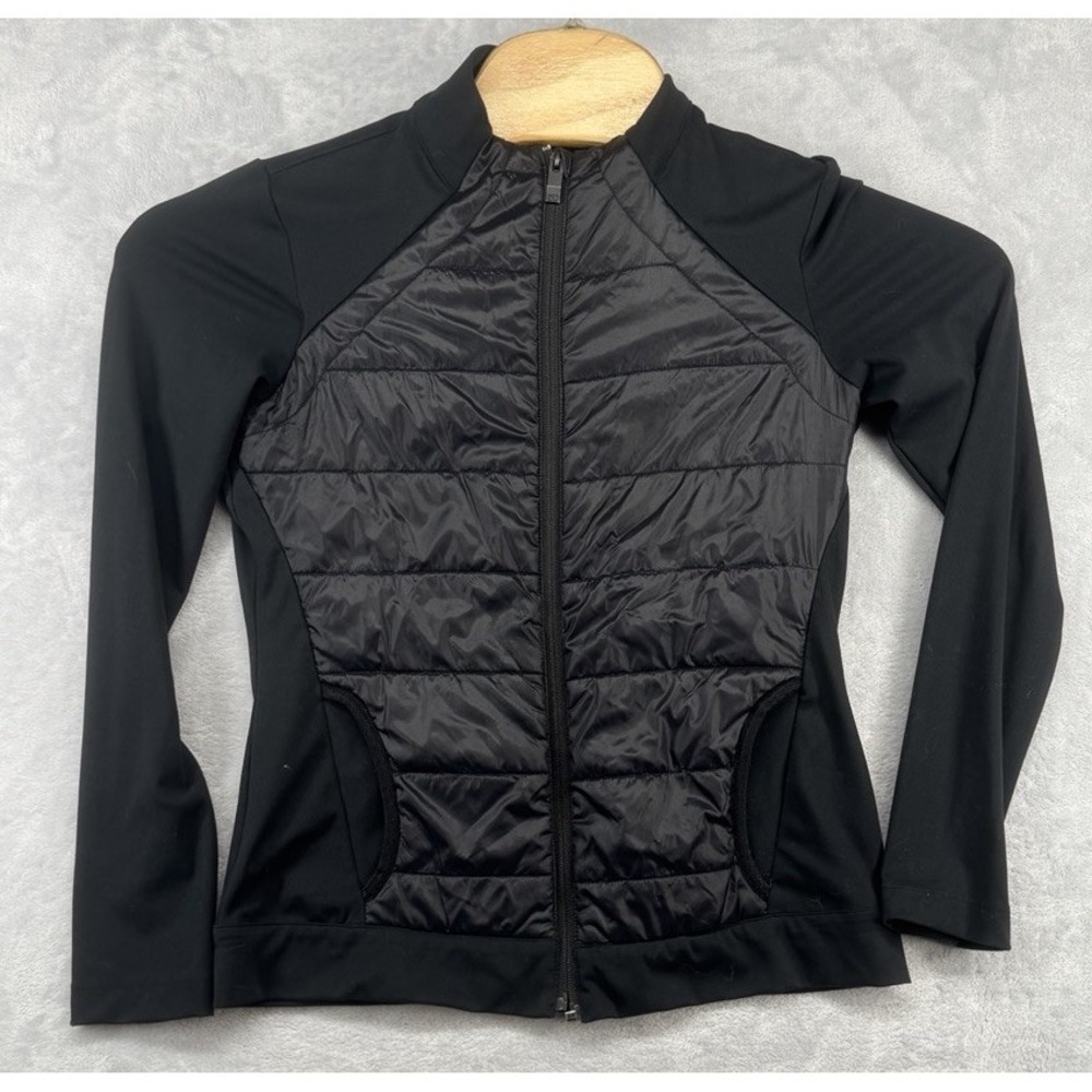 Southern Tide Josette Mixed Media Full Zip Jacket Black‎ Women's Size XS